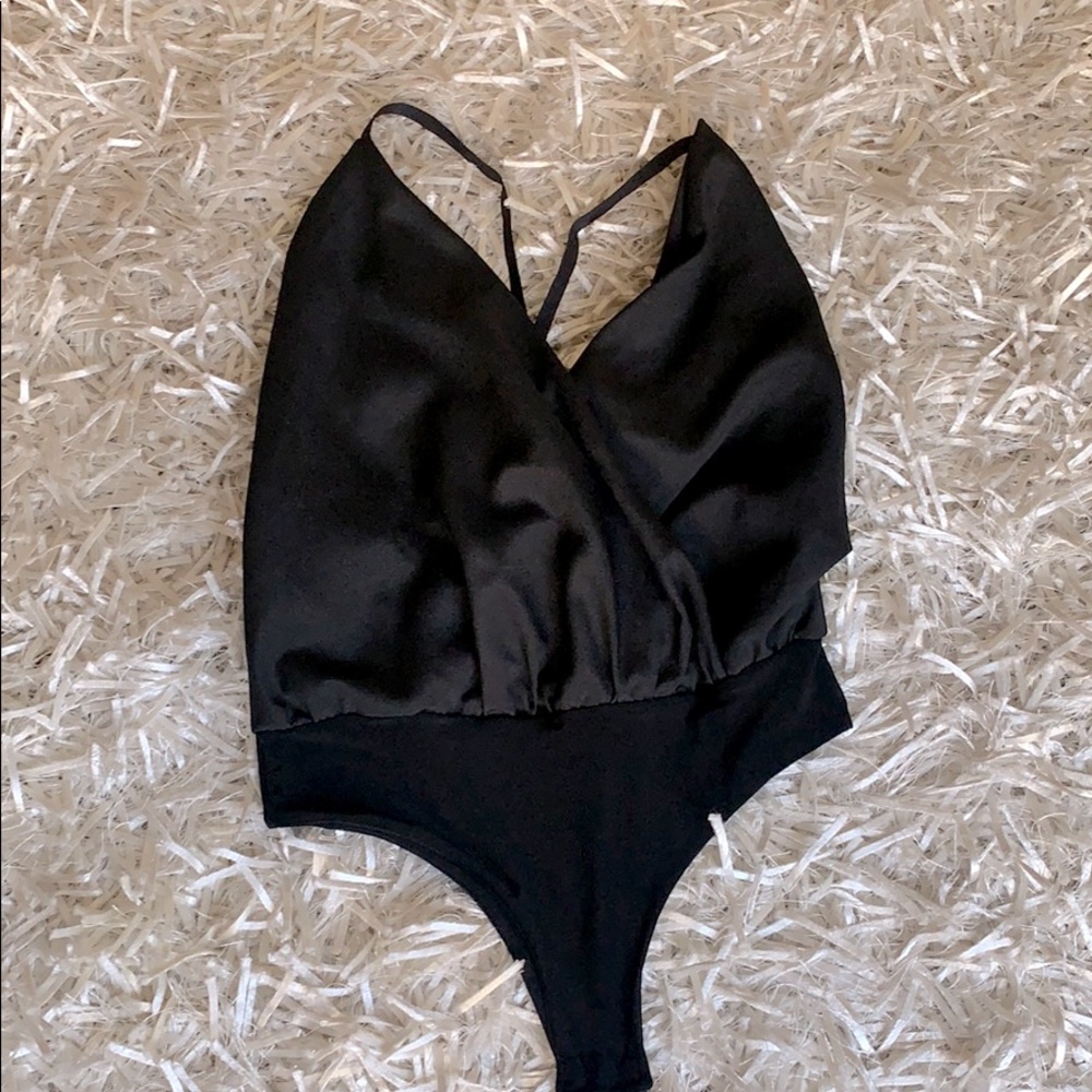 Sexy black bodysuit top